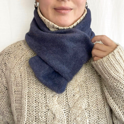 【新色】「シンプルが良い。」大人の上質&暖かフリース コンパクトマフラー(NAVY) 2枚目の画像