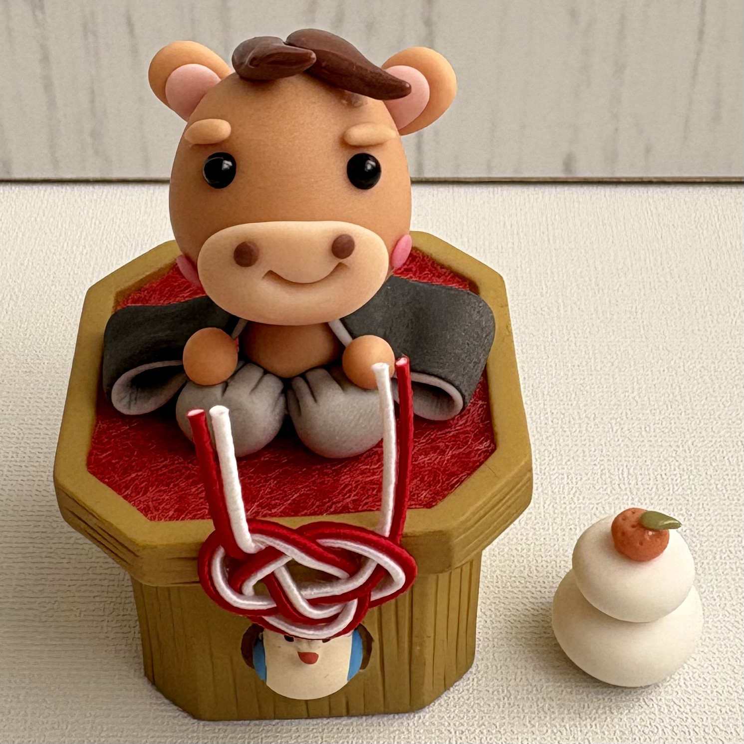 し*ん様 つまみ細工パーツ　粘土パーツ正月飾り　No.678