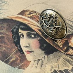 フランスアンティーク 刺繍用 モノグラム スタンプ 花文字 L