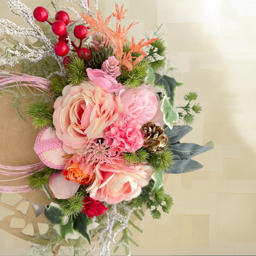 52】迎春しめ縄｜和モダン新年飾り｜玄関にも室内にも飾れるしめ縄