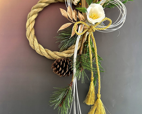 白椿が彩る和心お正月しめ縄飾り＊早割価格＊“清雅”な上品さと清らかさ