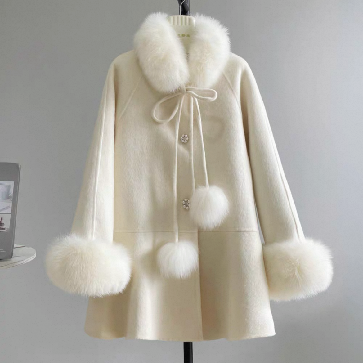 2色羊毛（ウール）コート、防寒対策、保温力高い大人の冬コート、羊毛（ウール）70%、冬支度新作