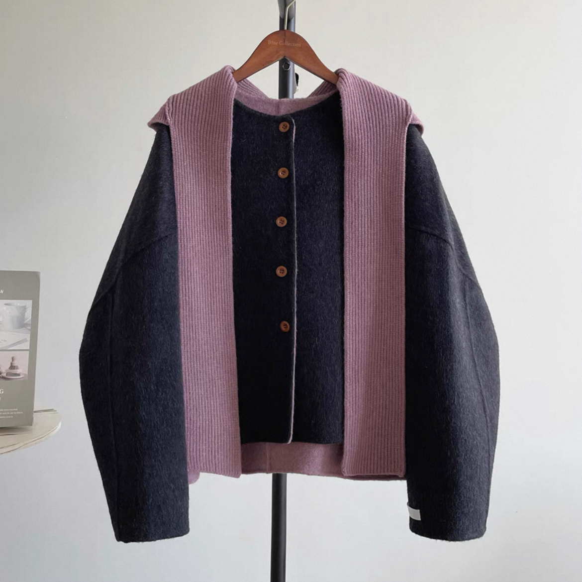 5色羊毛（ウール）コート、防寒対策、保温力高い大人の冬コート、羊毛（ウール）70%、冬支度新作