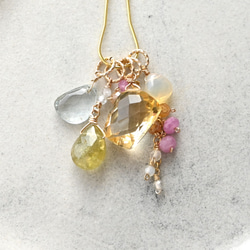 ☆SALE】ルビーインゾイサイトアシンメトリーピアス・イヤリング変更可