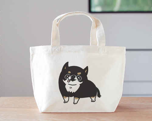 肩掛けバック ランチバッグ 壁掛け小物入れ チワワ パネル生地 チワワ