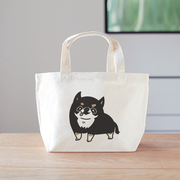 チワワ ブラックタン ミニバッグ ランチバッグ スムチー トートバッグ