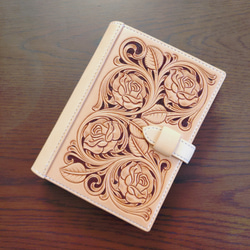 システム手帳 薔薇 バイブルサイズ カービング 薔薇 手帳 王様とゆ