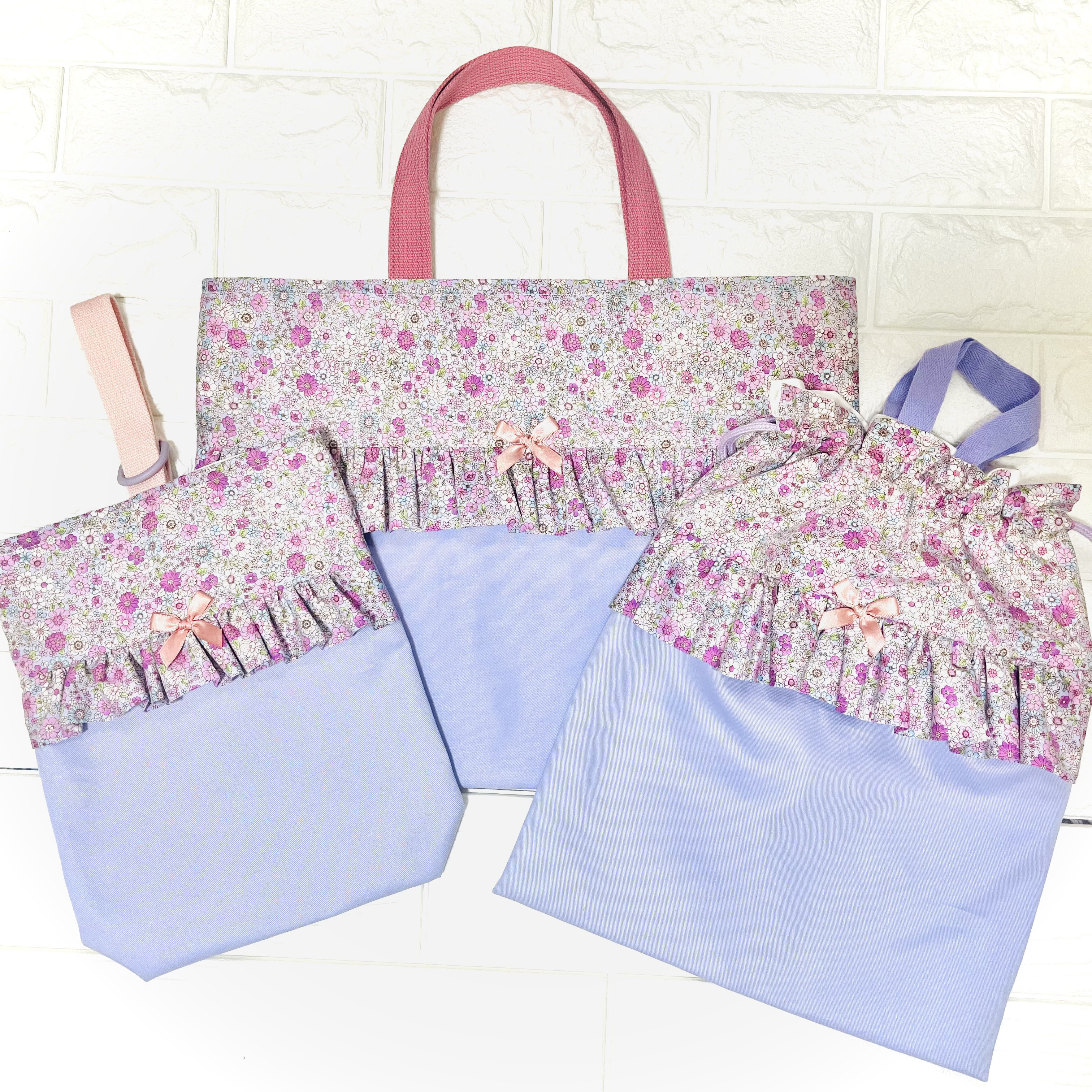 入園入学　3点セット　フラワー✖️パープル