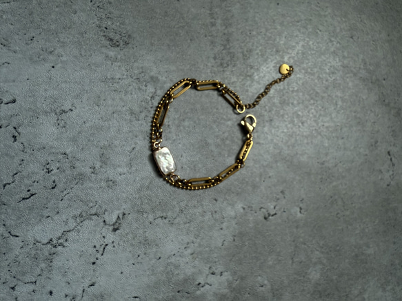 ーUrban Baroque Pearl Braceletー　サージカルステンレス　チェーンブレスレット　ブレスレット 15枚目の画像