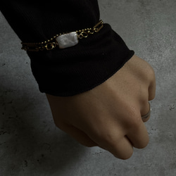 ーUrban Baroque Pearl Braceletー　サージカルステンレス　チェーンブレスレット　ブレスレット 18枚目の画像