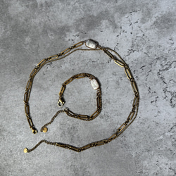 ーUrban Baroque Pearl Braceletー　サージカルステンレス　チェーンブレスレット　ブレスレット 17枚目の画像