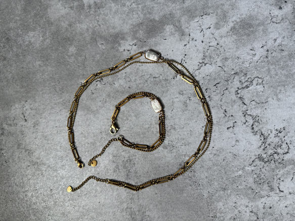 ーUrban Baroque Pearl Braceletー　サージカルステンレス　チェーンブレスレット　ブレスレット 17枚目の画像