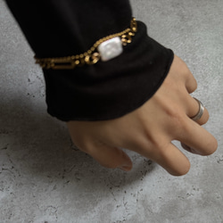 ーUrban Baroque Pearl Braceletー　サージカルステンレス　チェーンブレスレット　ブレスレット 19枚目の画像