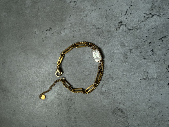 ーUrban Baroque Pearl Braceletー　サージカルステンレス　チェーンブレスレット　ブレスレット 13枚目の画像