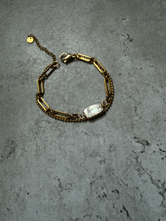 ーUrban Baroque Pearl Braceletー　サージカルステンレス　チェーンブレスレット　ブレスレット 11枚目の画像