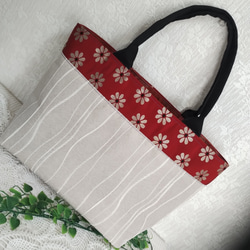 正絹帯リメイク☆パッチワーク☆横型大きめバッグ☆ハンドメイド