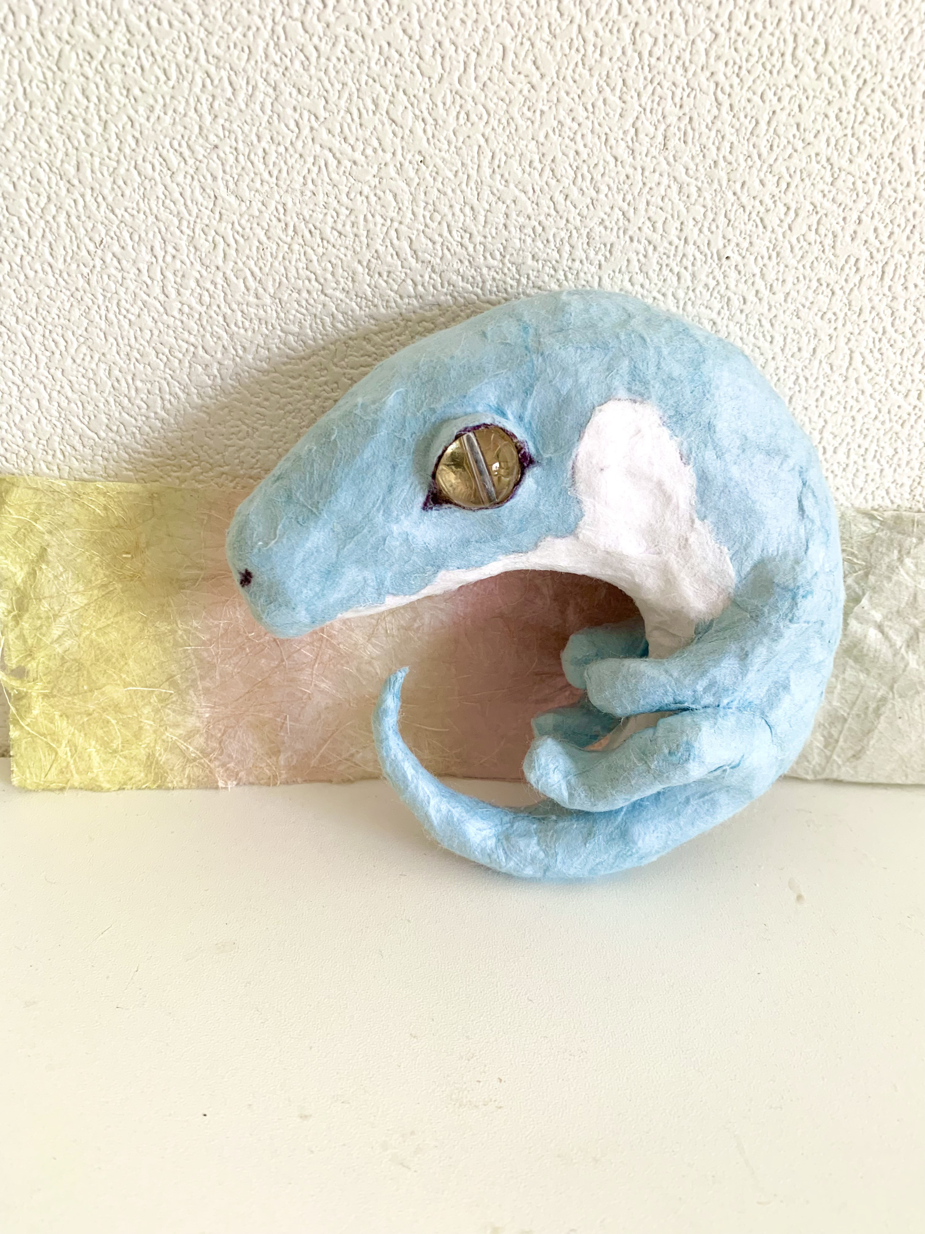 和紙の大龍の子　青