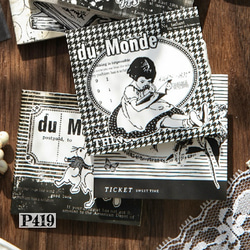 送料無料【A109コラージュ素材】レトロ ラベル デザインペーパー 日記