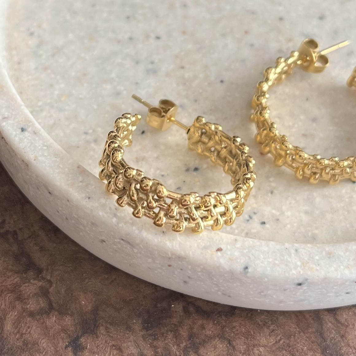 【Daisy’s】18k Gold Plated 18金ゴールドプレートピアス20mm
