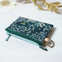 【受注制作】ダブルカードポーチ Yoshie（ヨシエ）　リバティラミネート生地 4枚目の画像