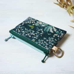 【受注制作】ダブルカードポーチ Yoshie（ヨシエ）　リバティラミネート生地 1枚目の画像