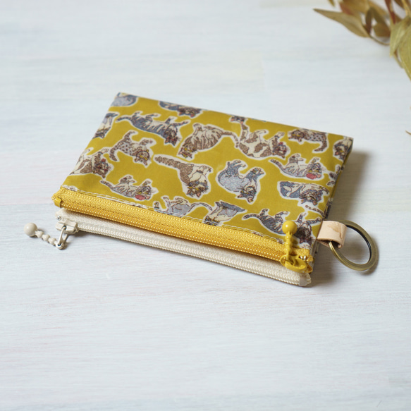 【受注制作】ダブルカードポーチ Yoshie（ヨシエ）　リバティラミネート生地 12枚目の画像