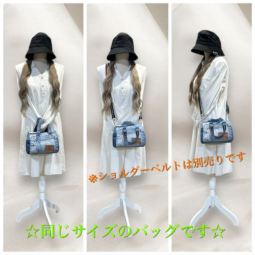 ☆デニムリメイク☆ミニボストンバッグ❥ハンドメイド❥ ボストン