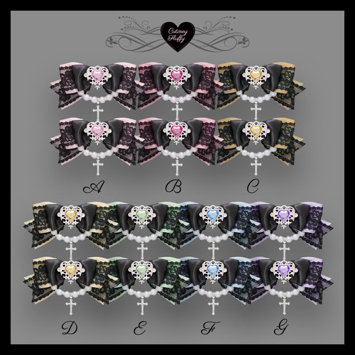 ヘアクリップ リボン 十字架 量産型 ロリータ 地雷 ゴスロリ 推し