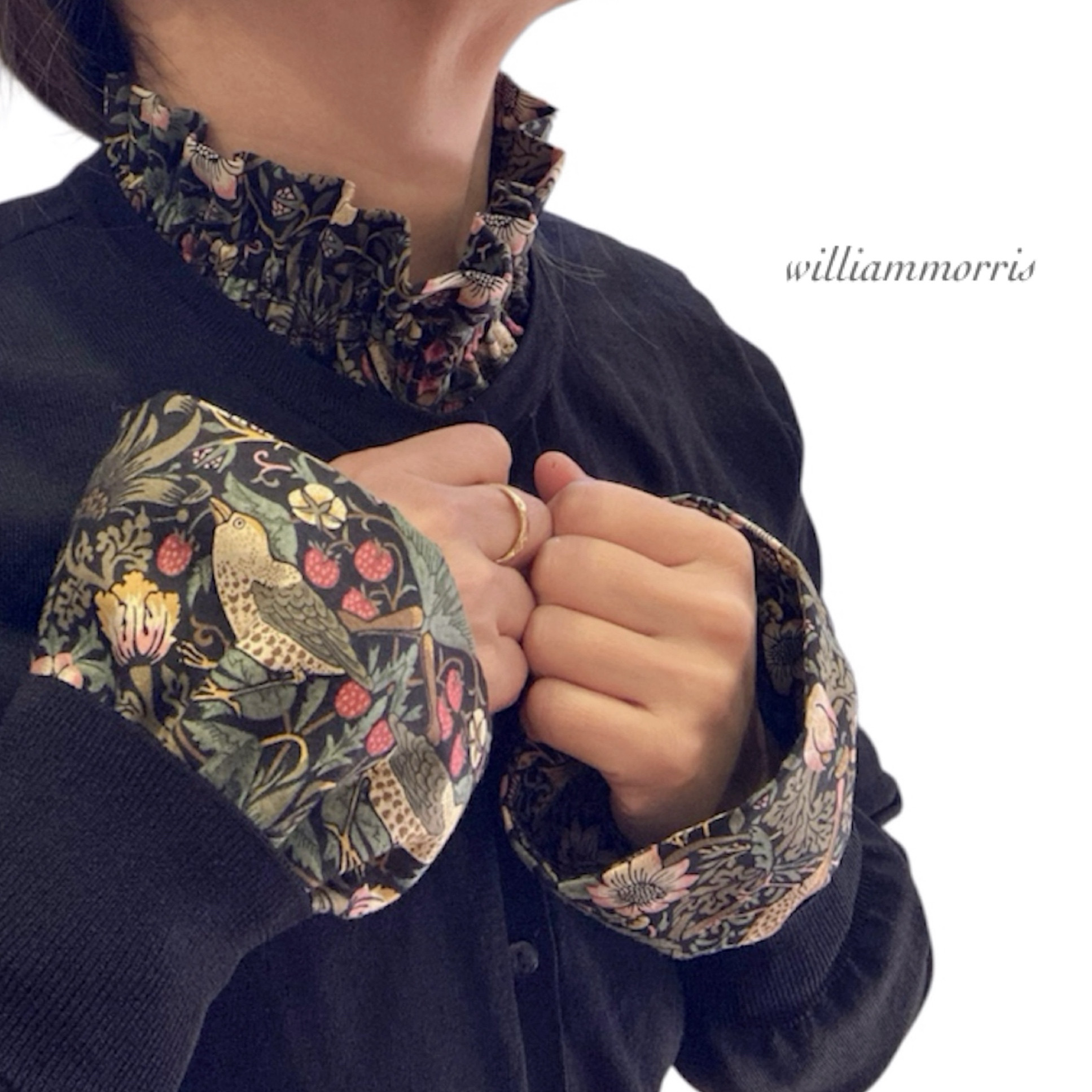 【大人用】ウィリアムモリス★つけ襟&つけ袖★set