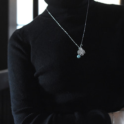 ひとめぼれ新作2026【選べる】シャンデリアレース　スライド式　翡翠・モリオン　サージカルステンレスネックレス60cm 9枚目の画像