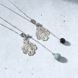 ひとめぼれ新作2026【選べる】シャンデリアレース　スライド式　翡翠・モリオン　サージカルステンレスネックレス60cm 15枚目の画像