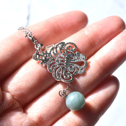 ひとめぼれ新作2026【選べる】シャンデリアレース　スライド式　翡翠・モリオン　サージカルステンレスネックレス60cm 13枚目の画像