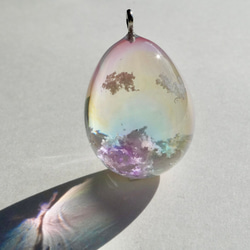 雲レジン☆春の訪れ☆煌めき☆澄み渡る青空☆空たまご3☆オススメの紐