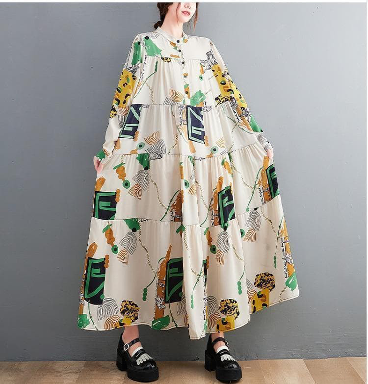 大きいサイズ レディース マキシ　ワンピース　ロング　春 秋冬 新品 長袖4