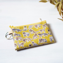 【受注制作】ダブルカードポーチ Ian Rhodes （イアン・ローズ）オレンジブラウン　リバティラミネート生地 13枚目の画像