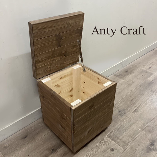 サイズオーダー可】【引取可能】一人用収納ベンチ （天蓋1体型・天蓋