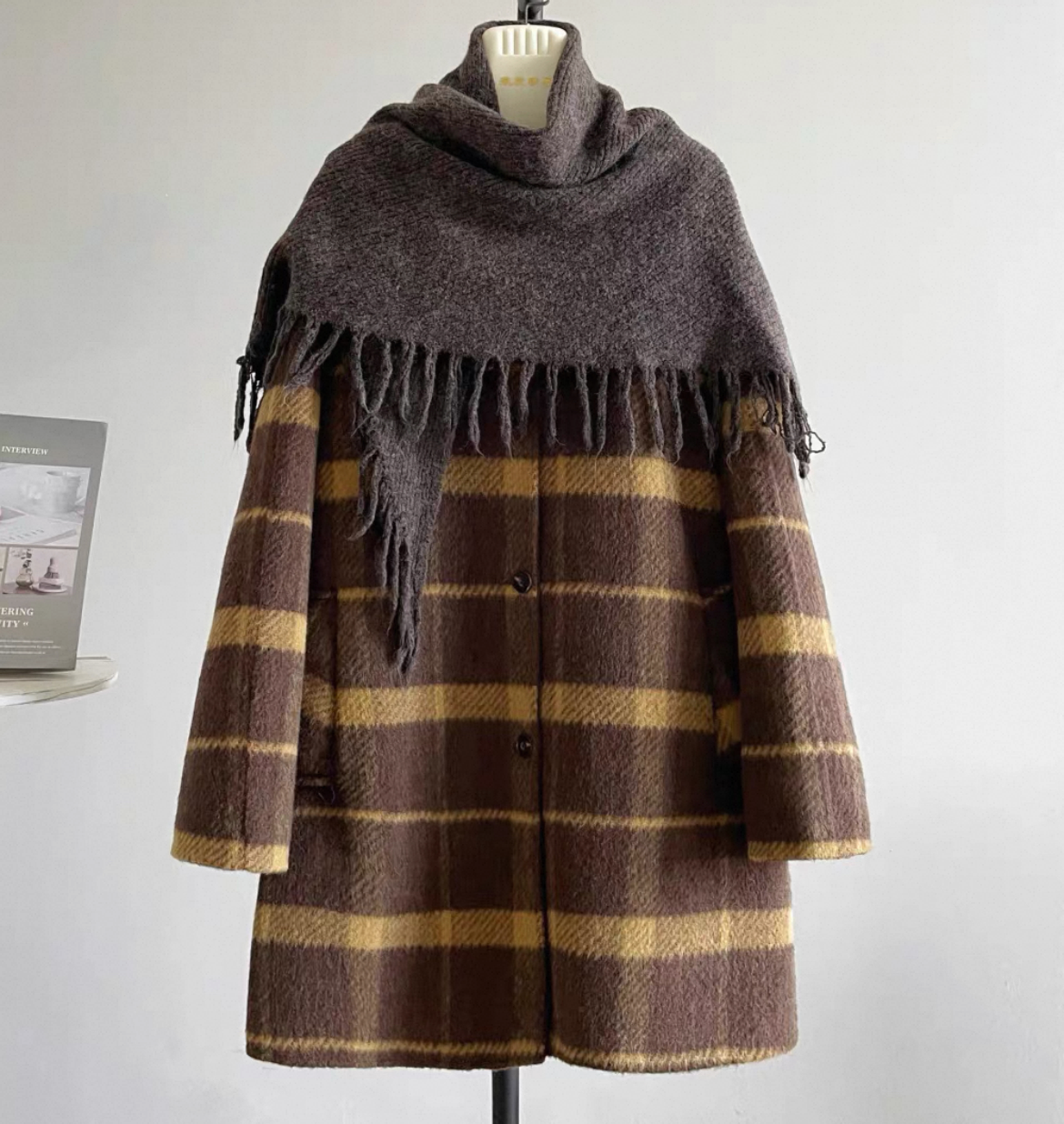 2色 保温力高い大人の羊毛（ウール）コート、防寒対策、保温力高い大人の冬コート、羊毛（ウール）70%、冬支度新作