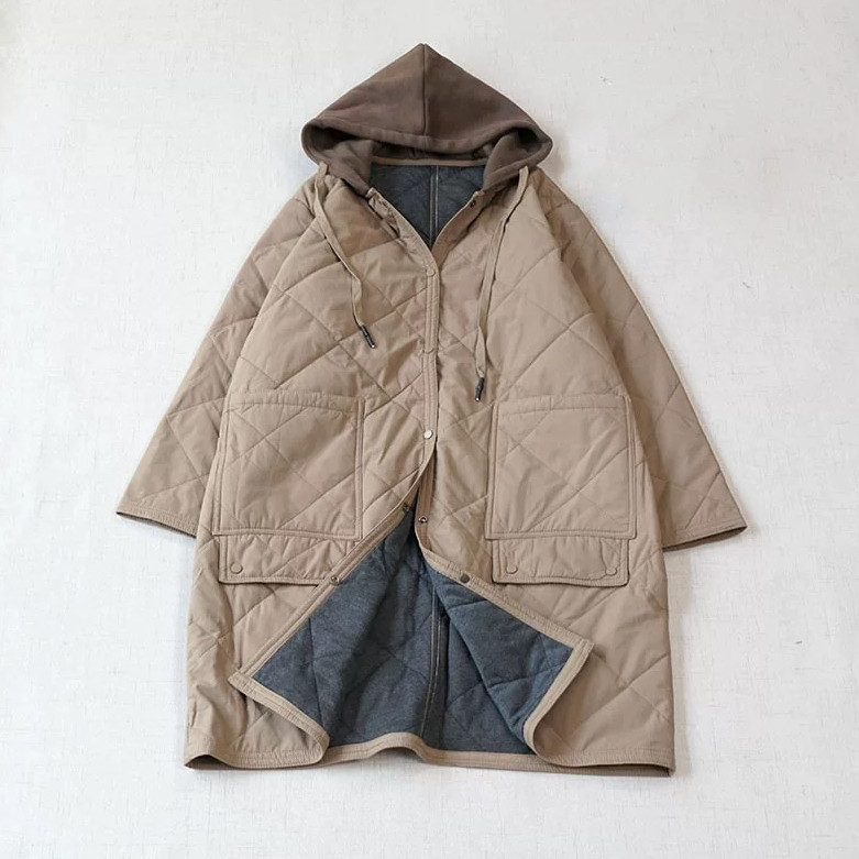 2025秋冬新作 【洗える/中綿入り】レディース キルティング ノーカラーコート 中綿コート 秋冬 キルティング