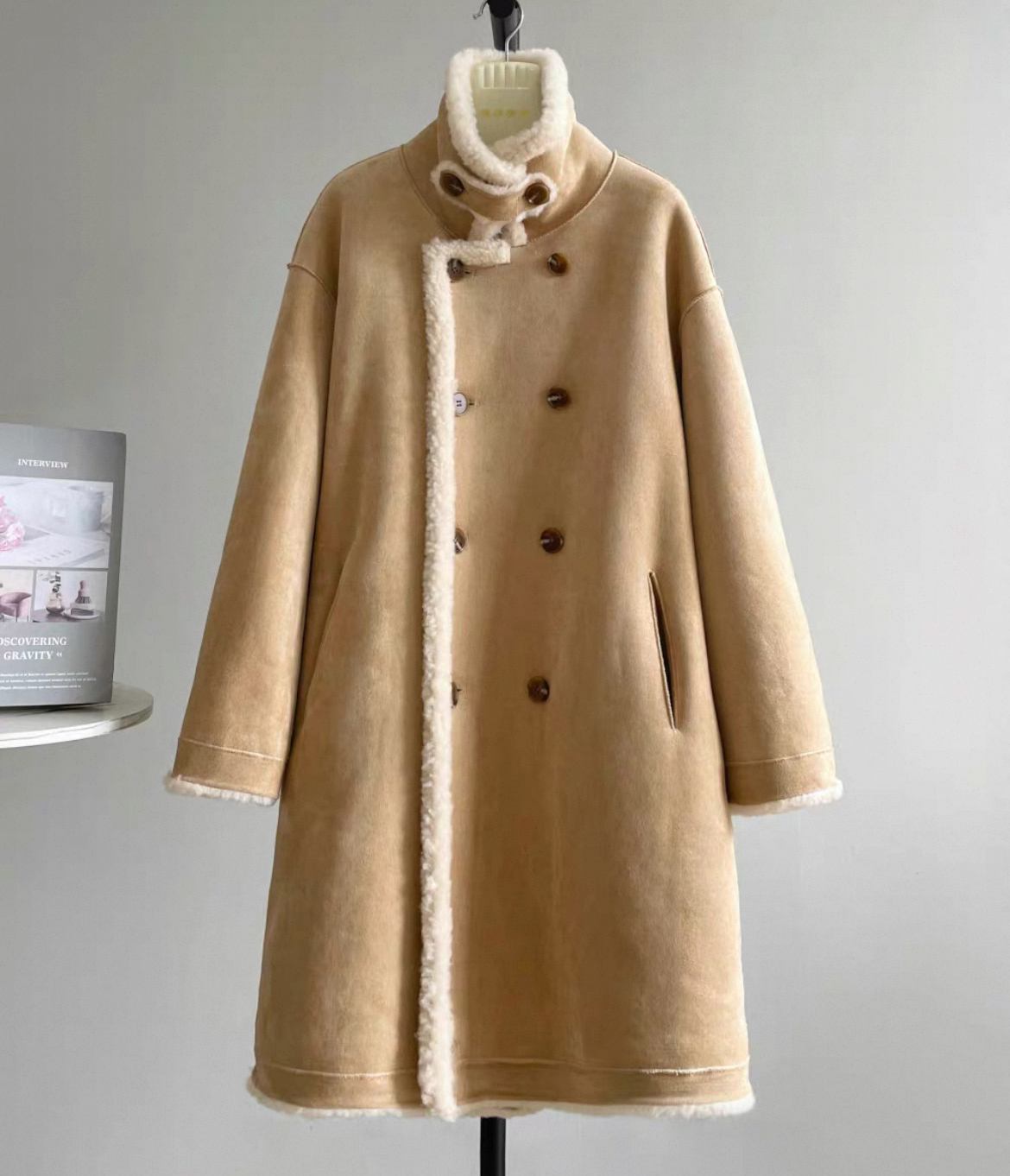 4色 保温力高い大人の羊毛（ウール）コート、リバーシブル、防寒対策、冬コート、羊毛（ウール）100%、冬支度新作