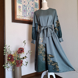 ☆ 着物リメイク 大島紬 サイドギャザーワンピースです ☆ ワンピース