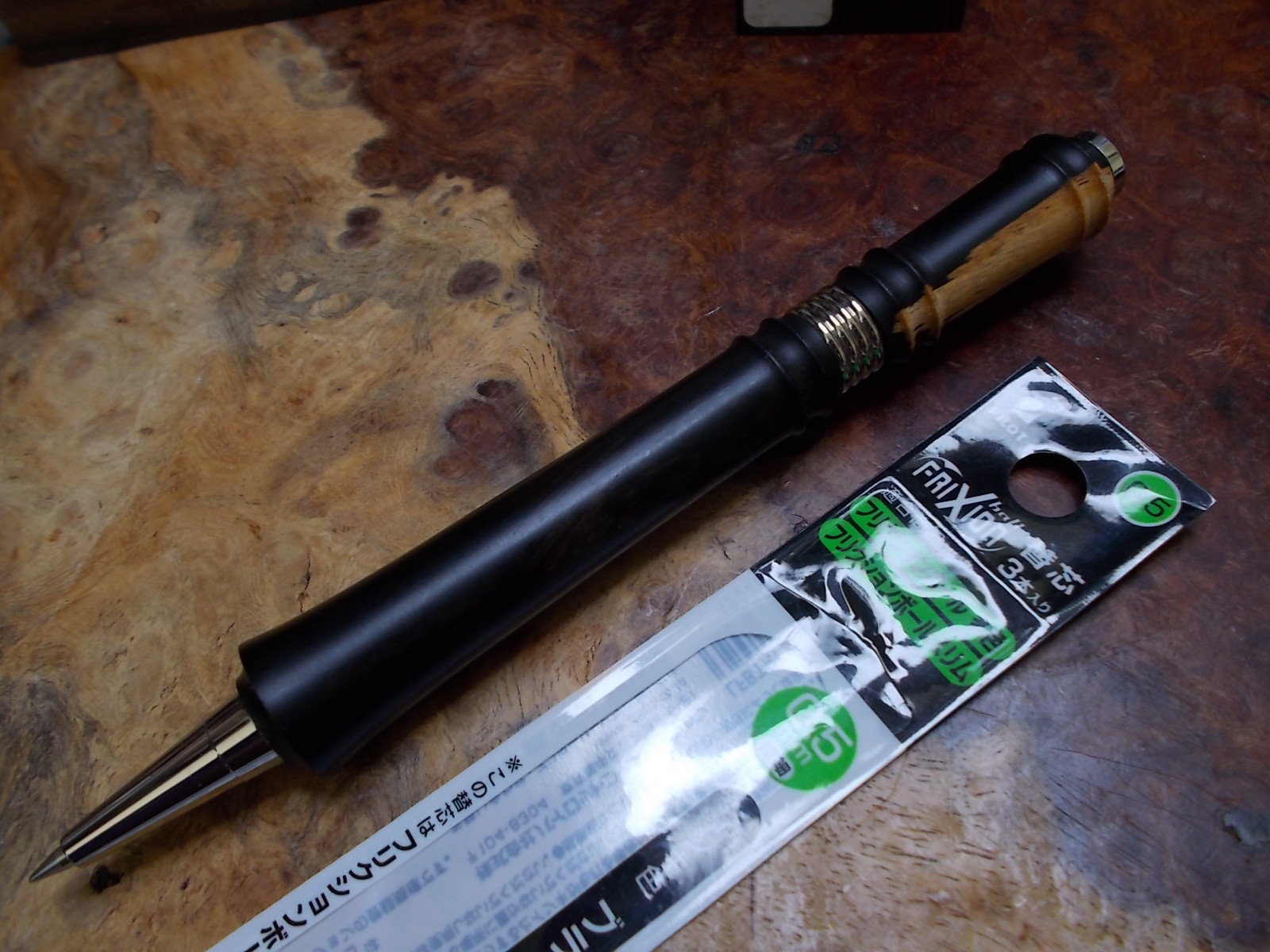 ヤマハのクラリネットの木　グラナディラのフリクションボールペン！(ジェットストリームSXR-80軸も取付可)　手作り品！