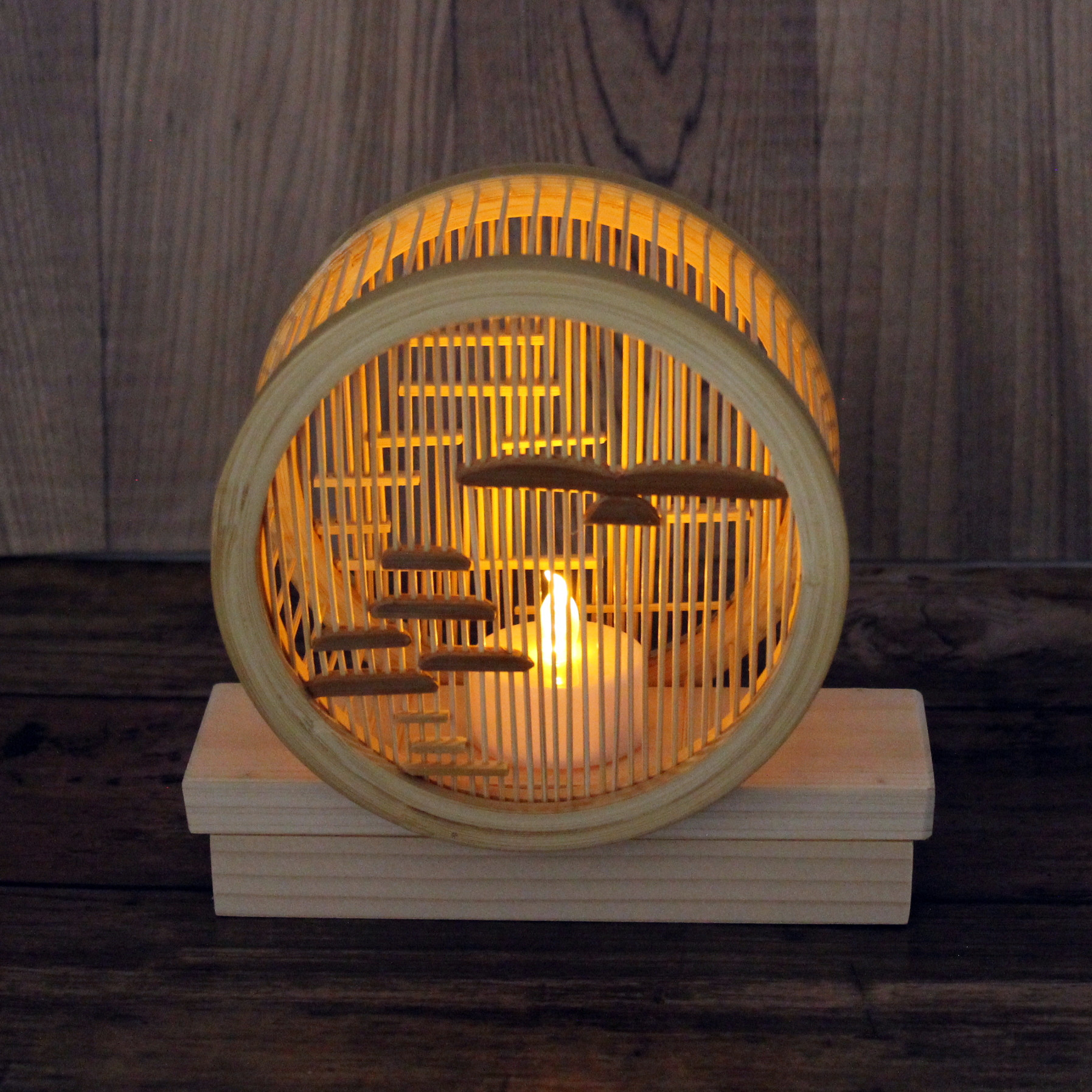 駿河竹千筋細工　ミニランプ三保　伝統工芸の竹細工