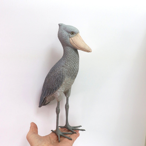 ハシビロコウ 高さ約26cm リアルな鳥のオブジェ（置物・立体アート