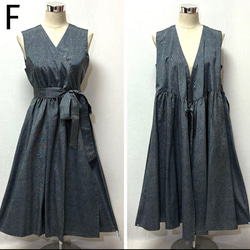 着物リメイク ワンピース ジャンパースカート 2WAY 花柄 Lサイズ