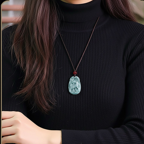 赤字❣️翡翠ネックレス 新品 赤字k18金ゴールドネックレス天然翡翠ヒスイプレゼント財運