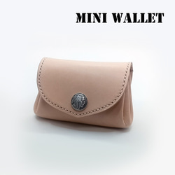 本革レザーミニウォレットインディアン鹿革紐ホワイトハーツゴローズお