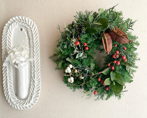 針葉樹の香りクリスマスリース クリスマスリース 玄関 プレゼント