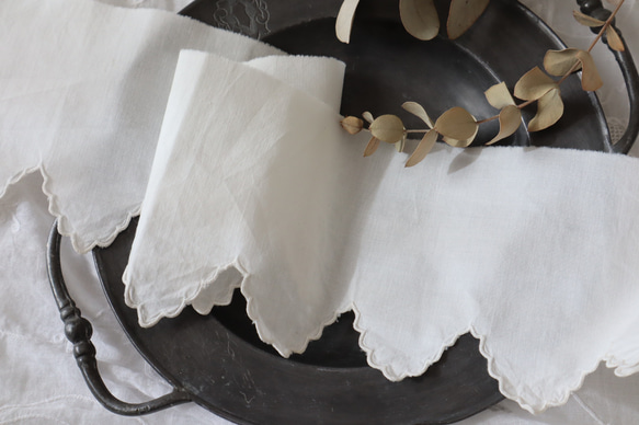 soldフランス 55㎝ アンティーク手刺繍レース B976 1枚目の画像