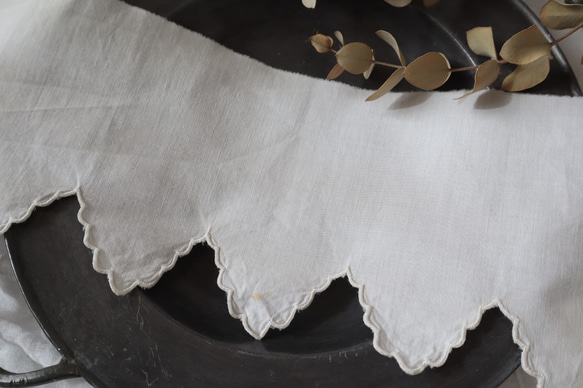 soldフランス 55㎝ アンティーク手刺繍レース B976 4枚目の画像