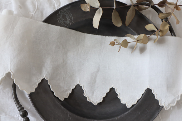 soldフランス 55㎝ アンティーク手刺繍レース B976 5枚目の画像